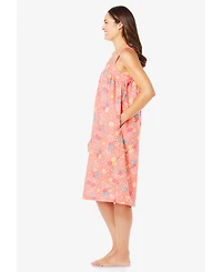 Dreams & Co. Plus Print Sleeveless Square Neck Lounger