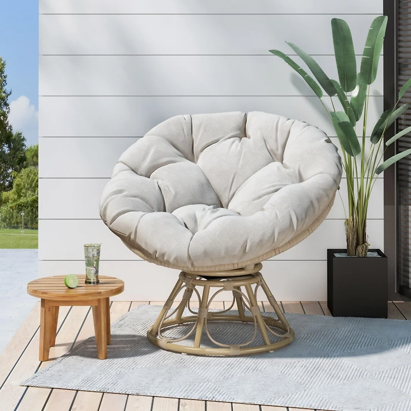 Streamdale Mia Papasan Swivel Chair for Outdoor Comfort
