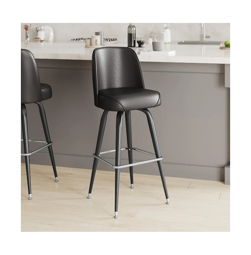 Metal Barstool With Swivel Bucket Seat