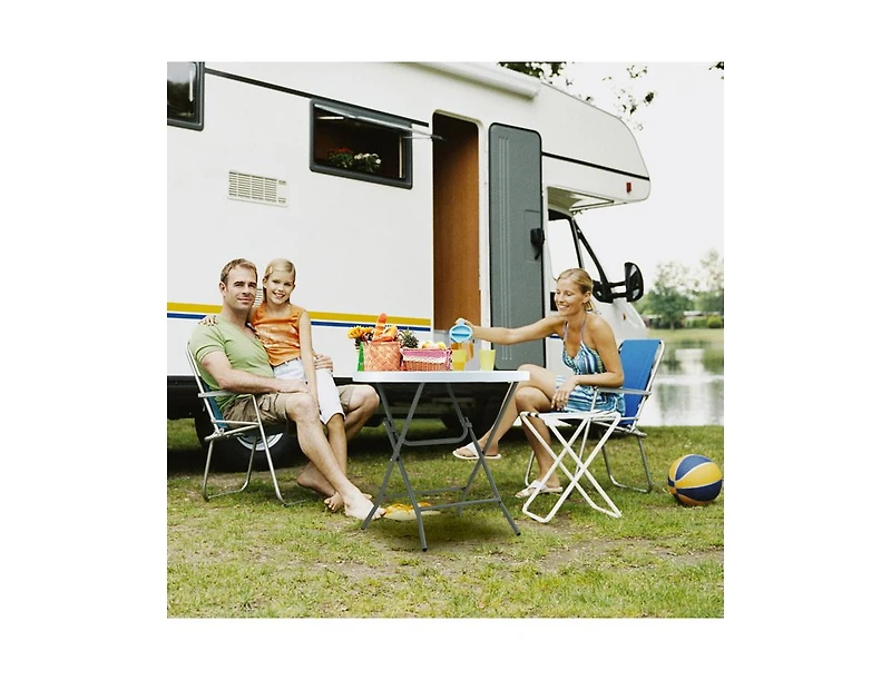 Slickblue 32 Inch Round Foldable Lightweight Table with Double Lockable Doors