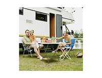 Slickblue 32 Inch Round Foldable Lightweight Table with Double Lockable Doors