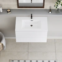 Streamdale Floating Vanity with Premium Resin Sink (36" Glossy White)