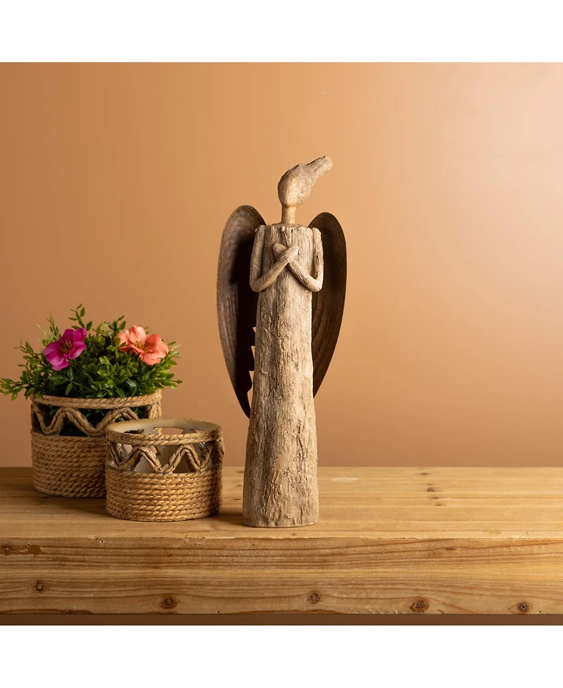 Slickblue Rustic 15"h Tree Angel Statue