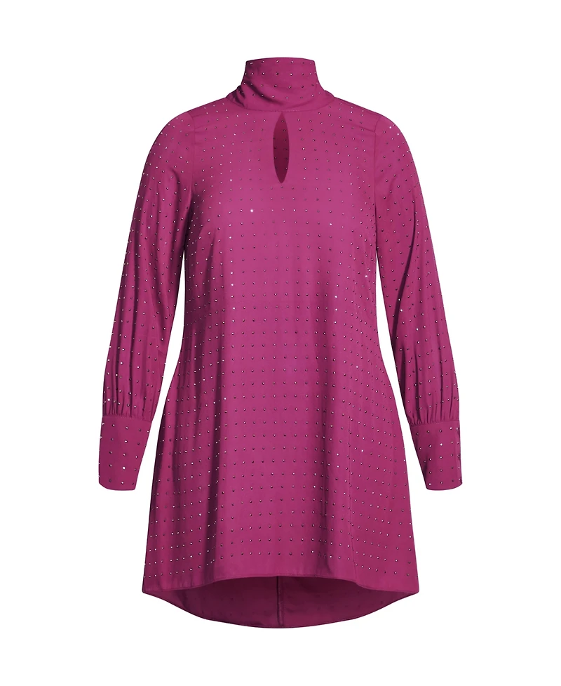 City Chic Women's Nailhead Tunic Top