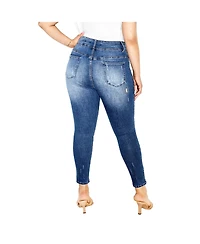 City Chic Plus Patched Apple Skinny Jean
