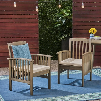 Acacia Wood Patio Chairs Modern Elegance, Durable Comfort
