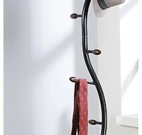 Streamdale Arles Metal Black and Walnut Standing Coat Rack