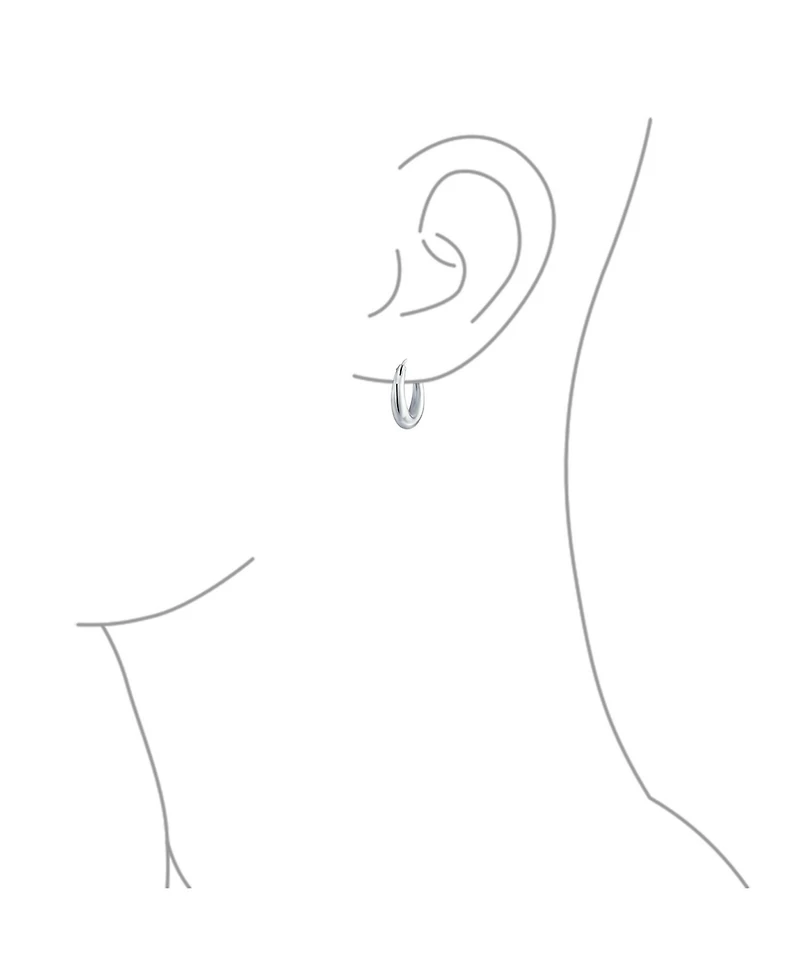 Bling Jewelry Simple Plain Circle Crescent Tapered Tube Hollow Puff Tube Round Hoop Earrings Sterling Silver Endless Inch
