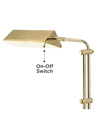 Regency Hill Traditional Adjustable Pharmacy Floor Lamp 54" Tall Brass Adjustable Metal Head for Living Room Reading Bedroom Office