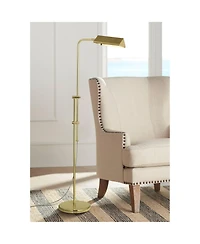 Regency Hill Traditional Adjustable Pharmacy Floor Lamp 54" Tall Brass Adjustable Metal Head for Living Room Reading Bedroom Office
