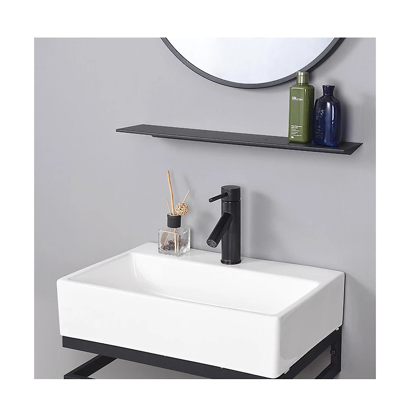 Aquaterior 1 Hole Bathroom Round Faucet Cold & Hot Water for Undermount Vessel Sink Orb