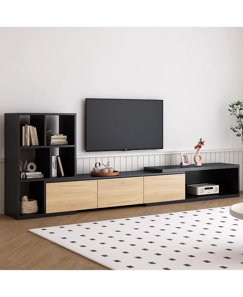 Streamdale Adjustable Tv Stand Extends to 126" with Expandable Tabletop