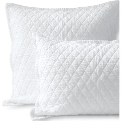 Lands' End Solid Diamond Double Voile Pillow Sham