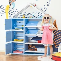 Qaba Clothes, Toys, and School Supplies Cabinet Storage Unit for Kids