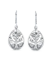 Bling Jewelry Small Round Circle Family Tree Dangle Earrings Sterling Silver Nature