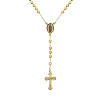 Bling Jewelry Prayer Rosario Crucifijo Crucifix Cross Catholic Virgin Mother Mary Rosary Beads Necklace 18K Gold Plated Brass
