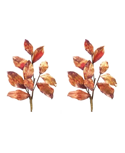 Slickblue Metallic Harvest Leaf Sprays Set - Autumn Decor Accent, 2 Pieces