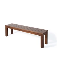 Simplie Fun Rustic Acacia Wood Picnic Benches for Outdoor Dining and Entertaining