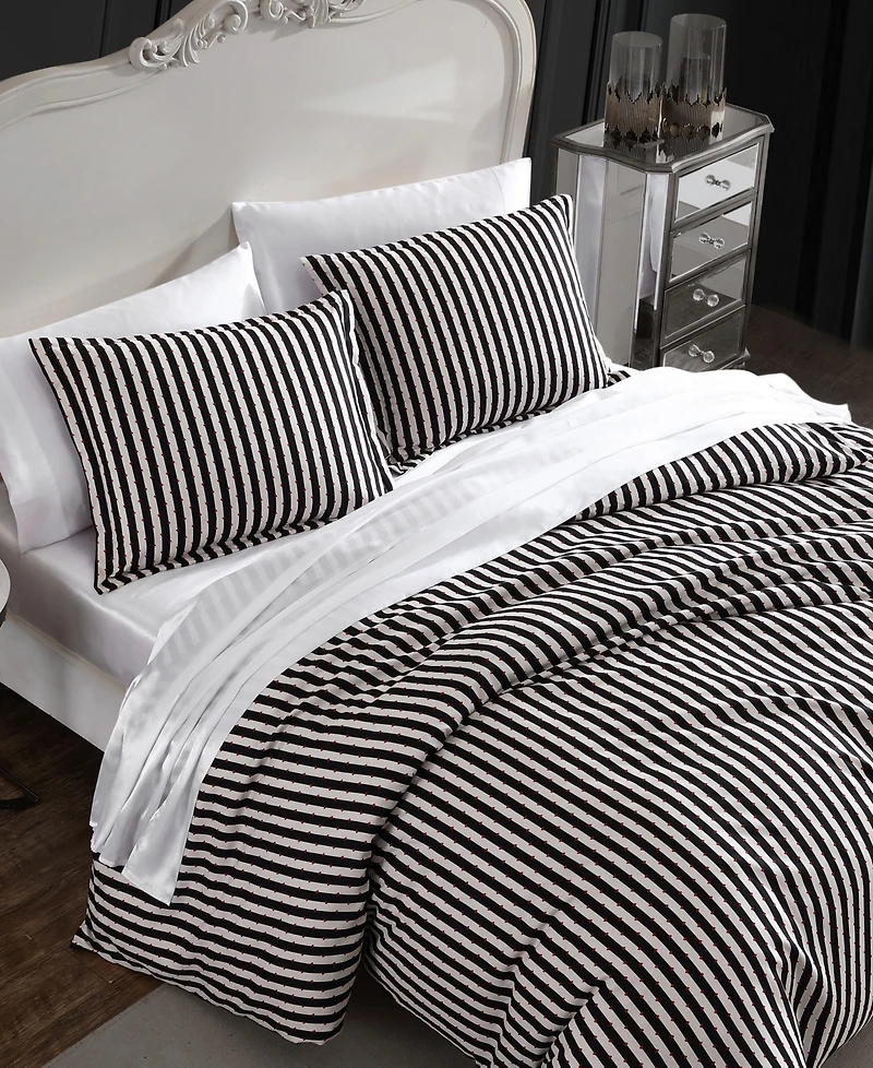 Betsey Johnson Wonderland Stripe 2 Piece Duvet Cover Set, Twin