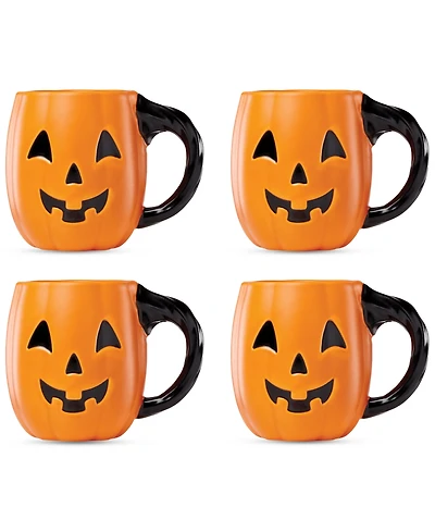 Lenox Porcelain Pumpkin Mugs, Set of 4