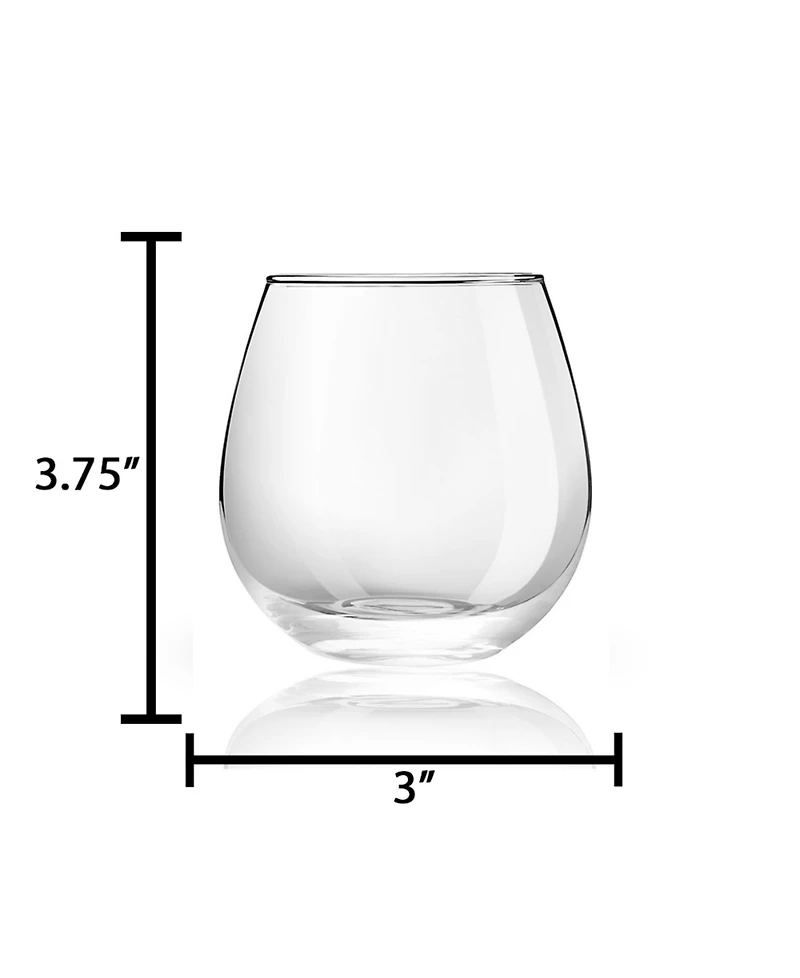 JoyJolt Spirits Stemless Red Wine Glasses, Set of 4
