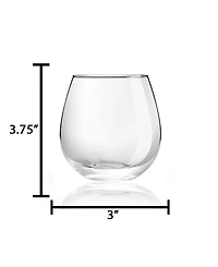 JoyJolt Spirits Stemless Red Wine Glasses, Set of 4