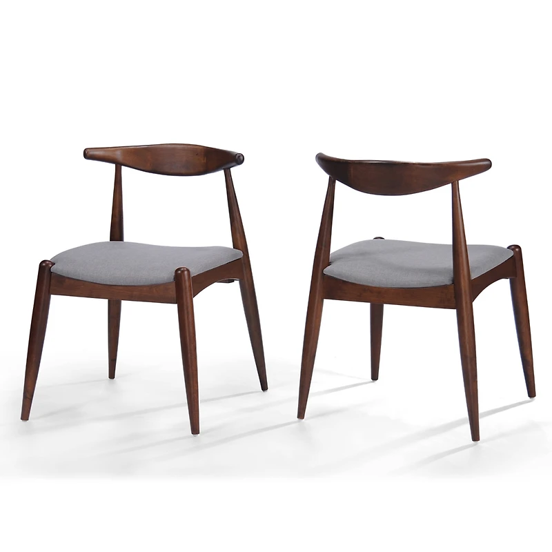 Streamdale Mid-Century Modern Upholstered Rubberwood Chair Set