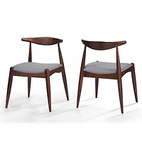 Streamdale Mid-Century Modern Upholstered Rubberwood Chair Set