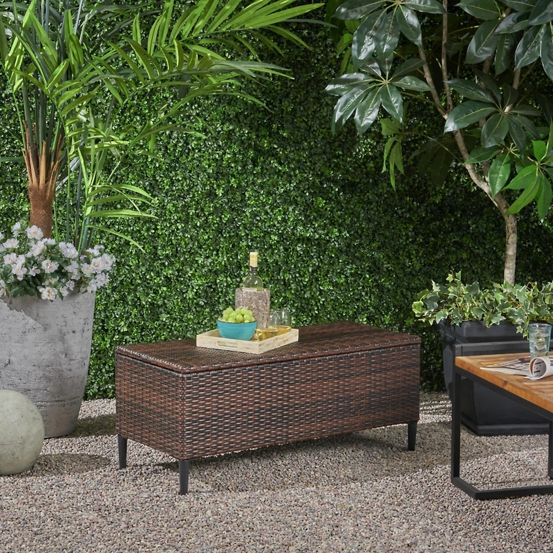 Streamdale Outdoor Resin Wicker Storage Unit for Patio | Pool Storage