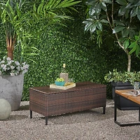 Streamdale Outdoor Resin Wicker Storage Unit for Patio | Pool Storage