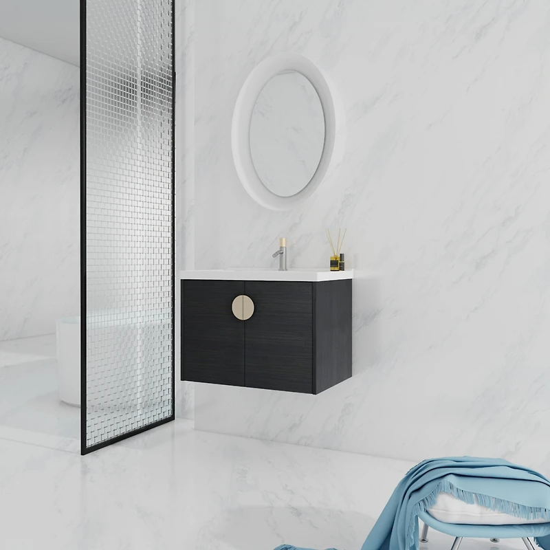28 Inch Soft Close Doors Bathroom Vanity With Sink, For Small Bathroom
