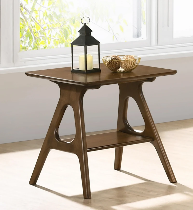 Streamdale Mid-Century Modern Wood End Table with Shelf