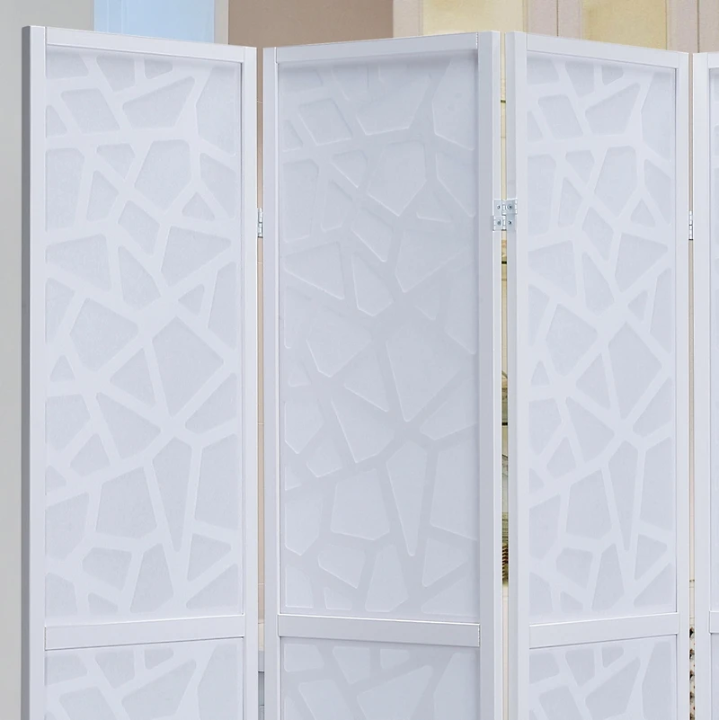 Streamdale Furniture Giyano 4 Panel Screen Room Divider, White