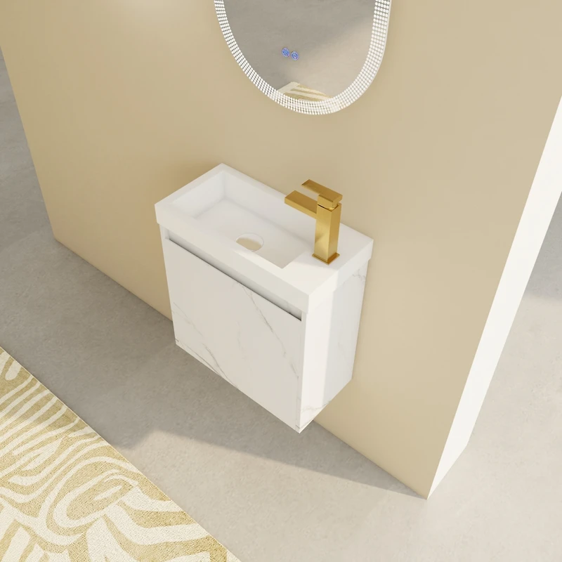 Compact Wall-Mounted Vanity Modern & Space-Saving Bathroom Cabinet