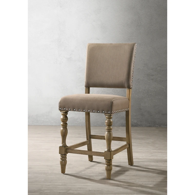 Streamdale Furniture Contemporary Rustic Counter Height Dining Chair Set in Driftwood Finish - Set of 2