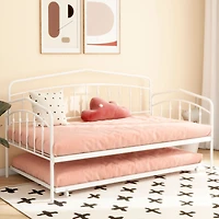 Simplie Fun Fox Twin Daybed with Twin Trundle, White