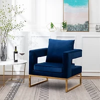 Simplie Fun Contemporary Upholstered Accent Arm Chair, Blue