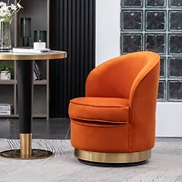Streamdale Furniture Contemporary Velvet Swivel Chair, Orange