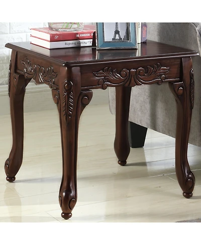Streamdale Ornate Detailing Dark Cherry Finish Wood End Table