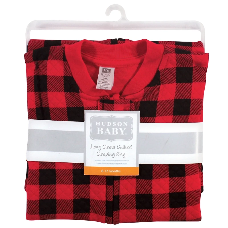 Hudson Baby Boys Premium Quilted Long-Sleeve Sleep & Wear Comfort Layer