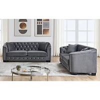 Streamdale Furniture 3-seater + 3-seater Combination sofa.Velvet Grey