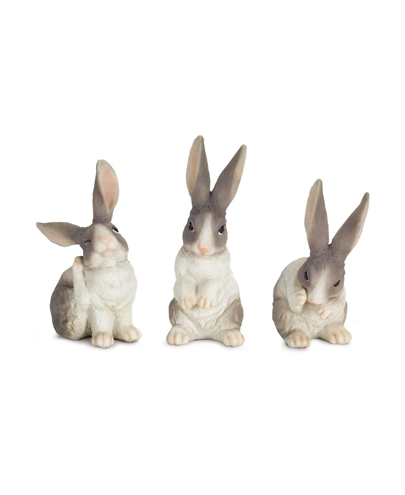 Set of 6 Adorable Long Ear Rabbit Figurines