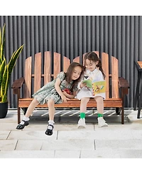2 Person Fir Wood Adirondack Chair with High Backrest