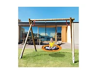 Slickblue Toddler 40 Inches Saucer Tree Swing Round with Adjustable Ropes and Carabiners