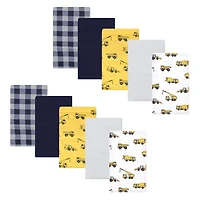 Hudson Baby Boys Soft Flannel 10-Pack Absorbent Burp Cloths