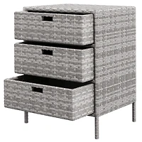Outsunny Patio Wicker Pool Cabinet, Rat Storage Cabinet Organizer