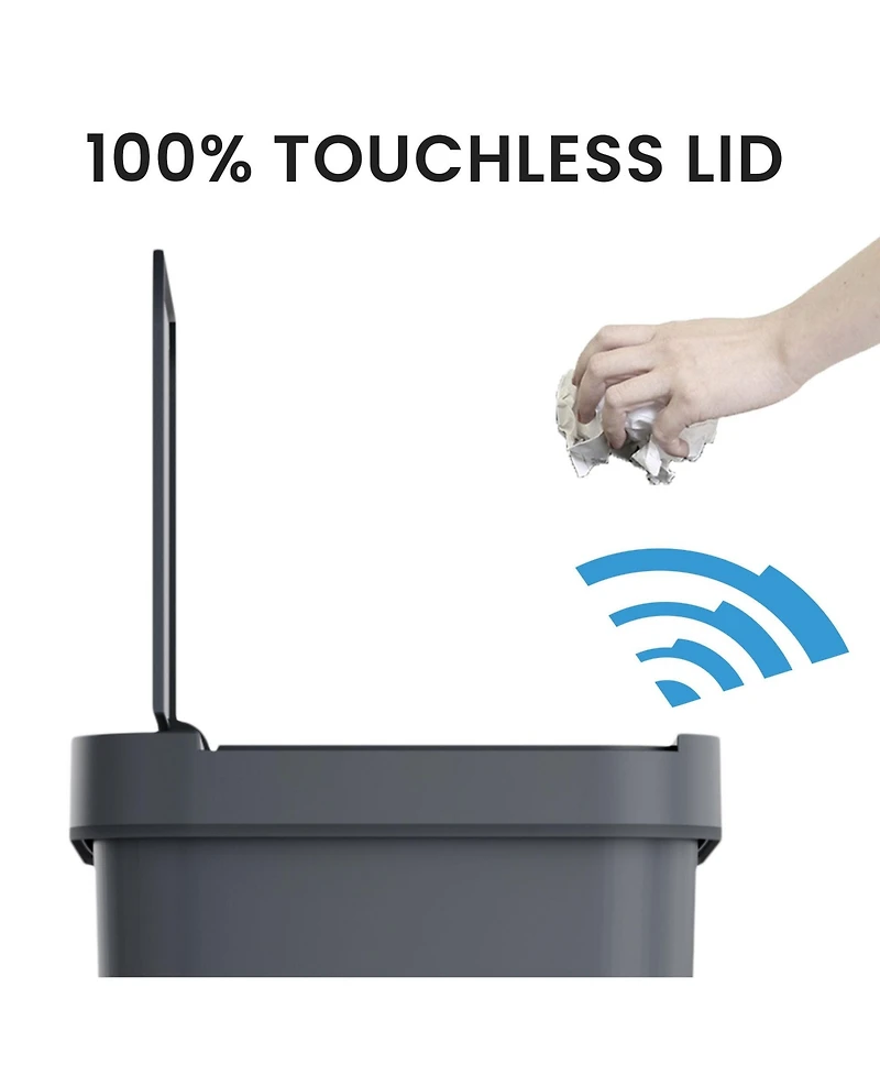 iTouchless Prime 13.2 Gallon Plastic Sensor Trash Can, Durable Dent-Proof Construction, Slim and Space-Saving Automatic Bin