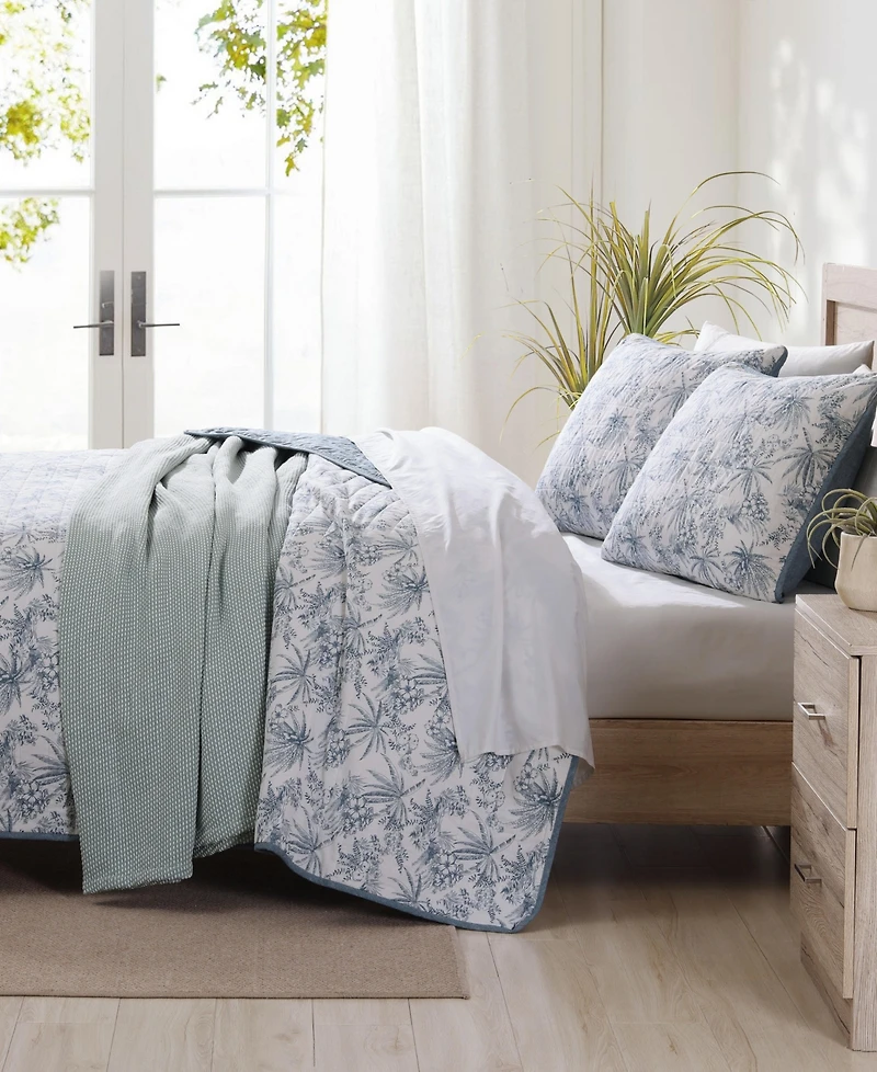 Closeout! Tommy Bahama Home Pen And Ink Reversible Piece Quilt Set
