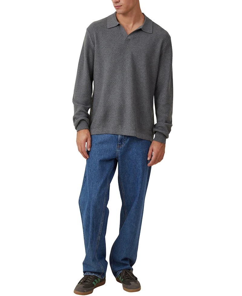 Cotton On Men's Jimmy Long Sleeve Polo