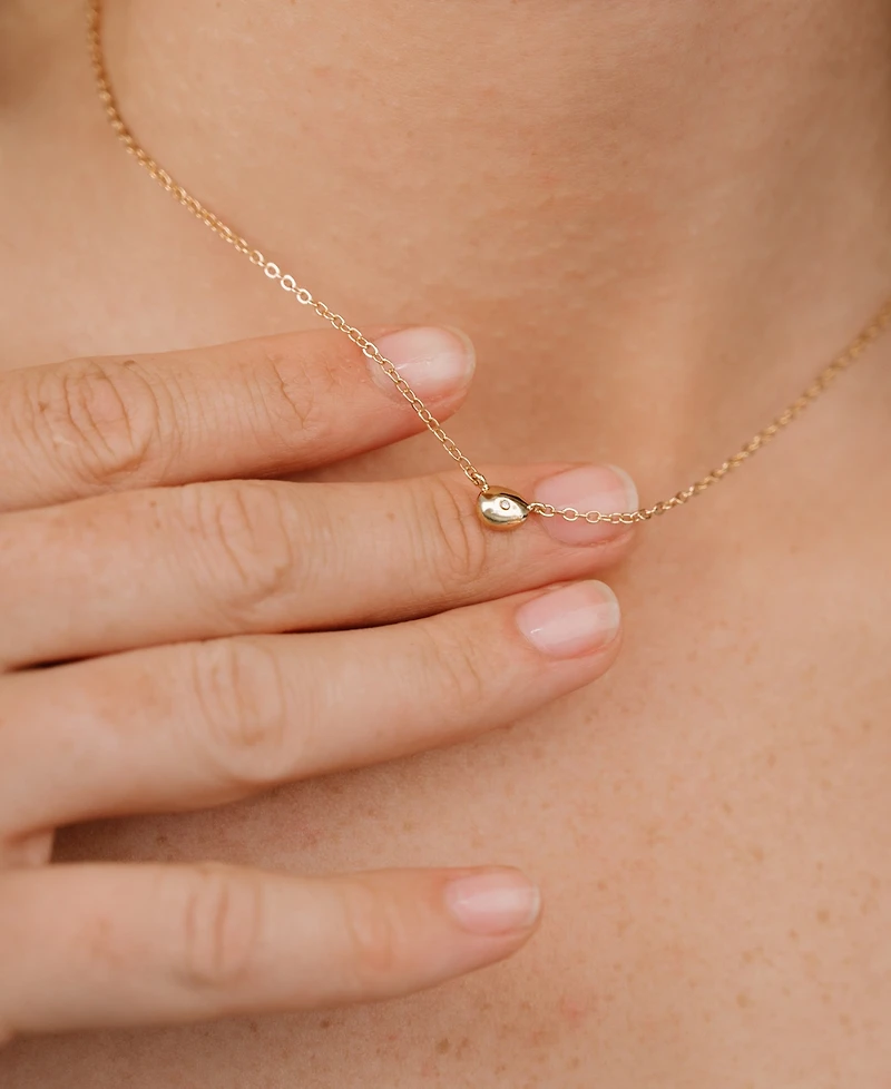 Ettika Polished Dainty Pebble Pendant Necklace